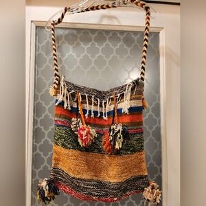 Colorful 100% Wool Woven Shoulder Bag